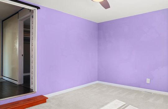 primary bedroom, carpet, ceiling fan