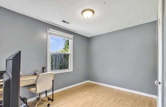 bedroom/office, luxury vinyl flooring, window