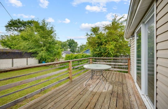 side porch, yard, deck, fencing