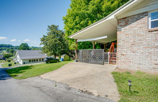 driveway, covered back porch