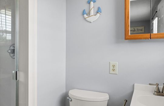 primary bathroom, sink, toilet, shower