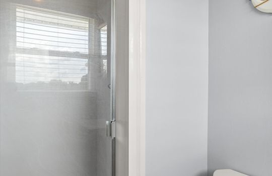 primary bathroom shower, glass shower door