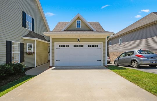 garage, two car garage, garage door, concrete driveway