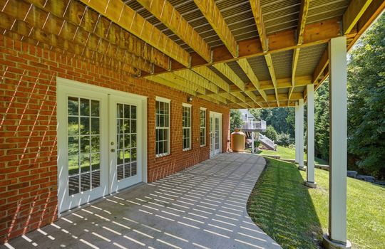 lower level covered patio, yard