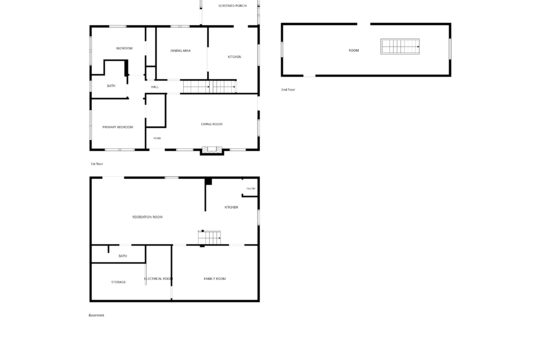 entire home floorplan, basement floorplan, main level floorplan, second floor floorplan