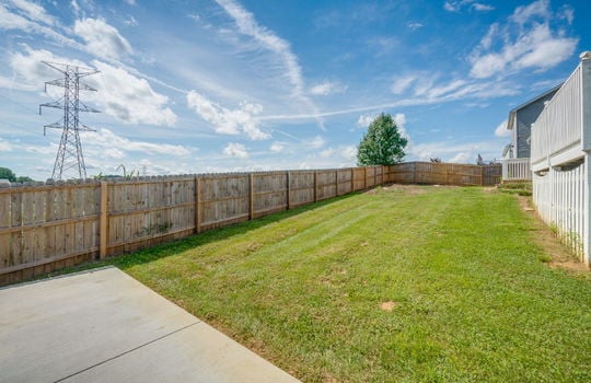 back yard, fenced back yard