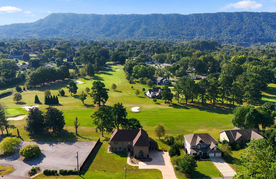 aerial view of home, neighboring homes, golf course, Ridgefields Golf Course, Mountain Views,