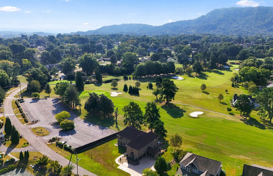 aerial view of home, neighboring homes, golf course, Ridgefields Golf Course, Mountain Views,