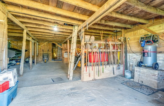 barn interior, wood walls