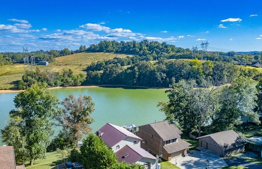 neighboring homes, Boone Lake, mountains