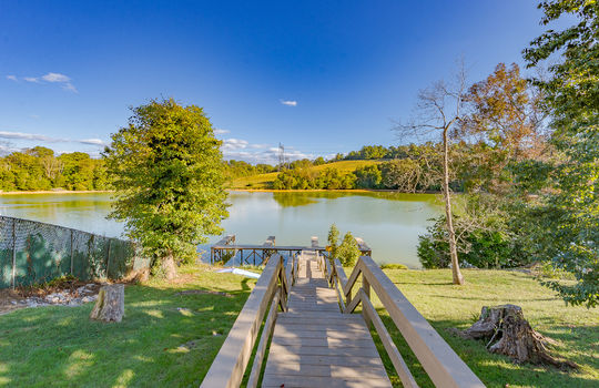 stairs to dock for Boone Lake, Boone Lake, mountain views, fencing