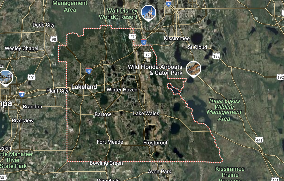 polk county florida google map