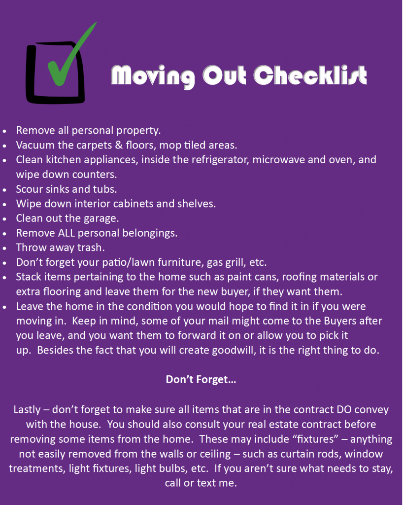 Moving Out Checklist