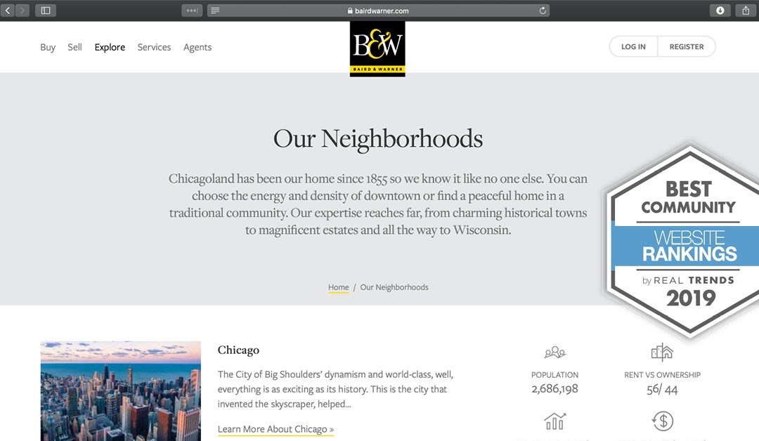 BairdWarner.com Ranks in Top Ten Real Estate Websites Nationwide