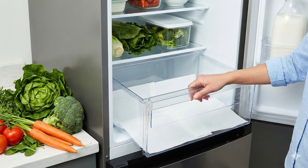 간단한 방법으로 냉장고안에 야채와 과일 오랫동안 보관하는 방법