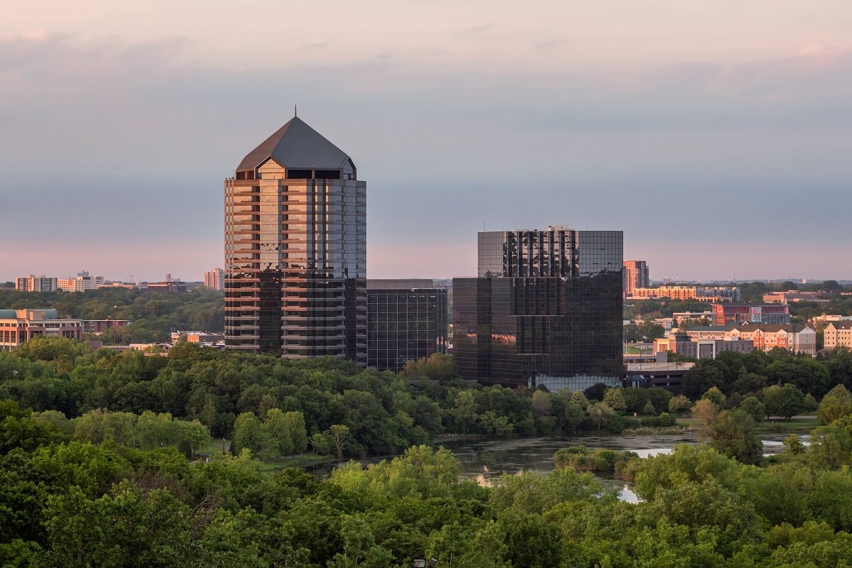 A Telephoto Shot Compressing Part of the Bloomington