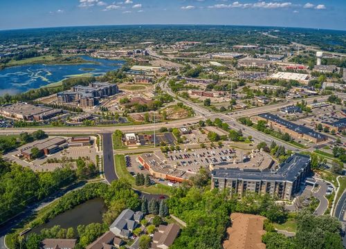 Aerial View of the Shopping District of Eden Prairie