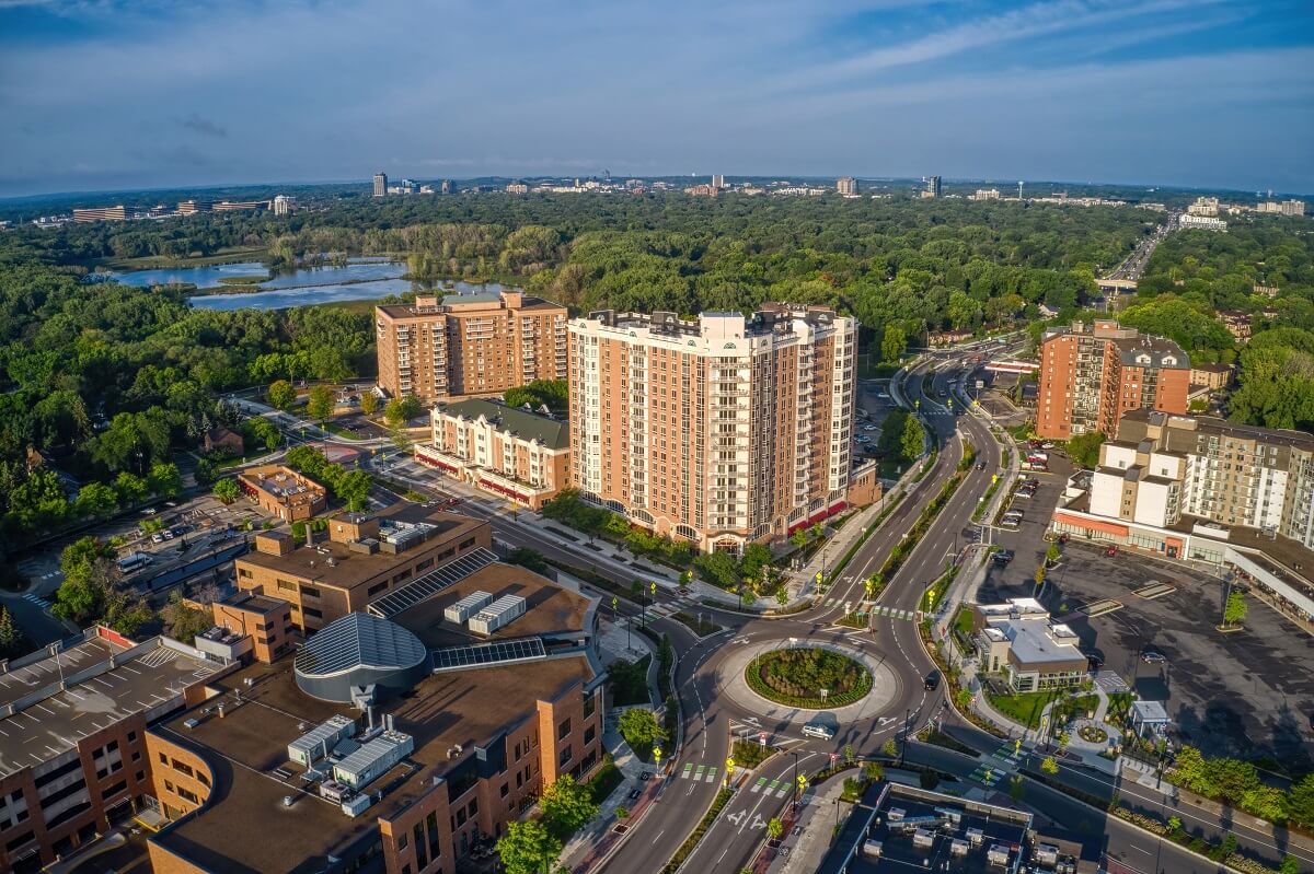 Aerial View of the Twin Cities Inner Suburb of Richfield