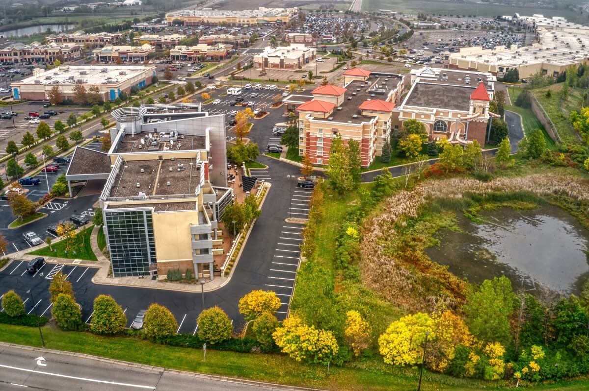 Aerial View of the Twin Cities Suburb of Maple Grove