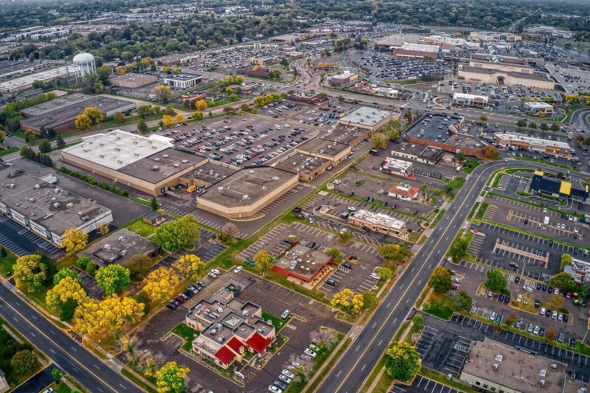 Aerial View of the Twin Cities Suburb of Roseville