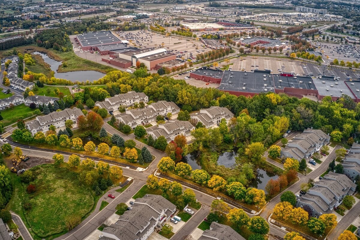 Aerial View of the Twin Cities Suburb of Woodbury