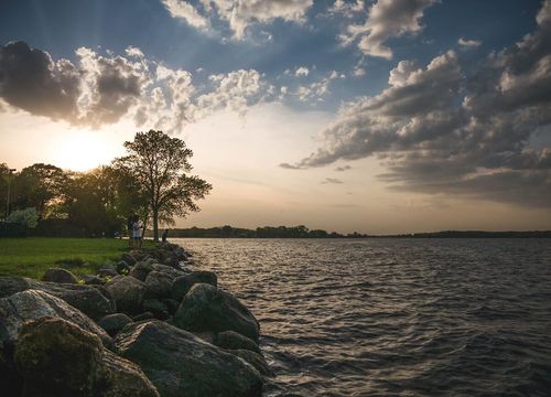 Beautiful sunset over Minnetonka lake