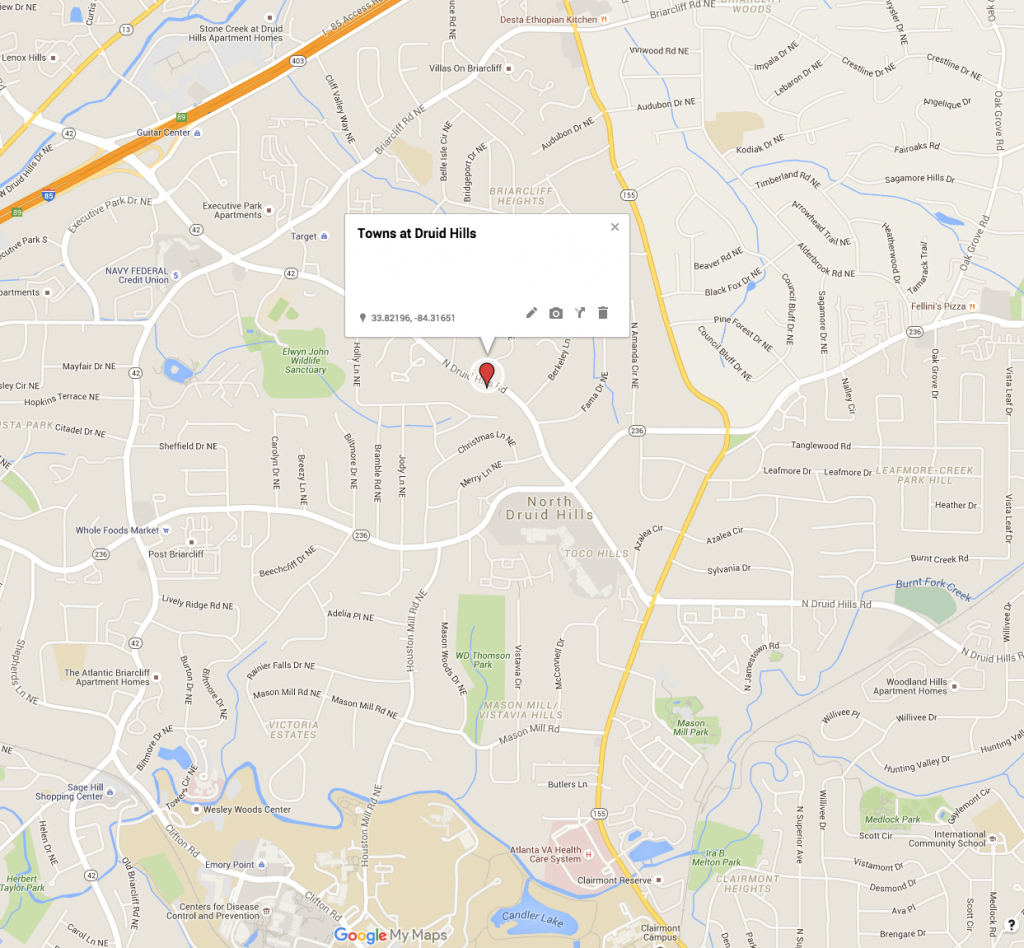 Towns at Druid Hills Map
