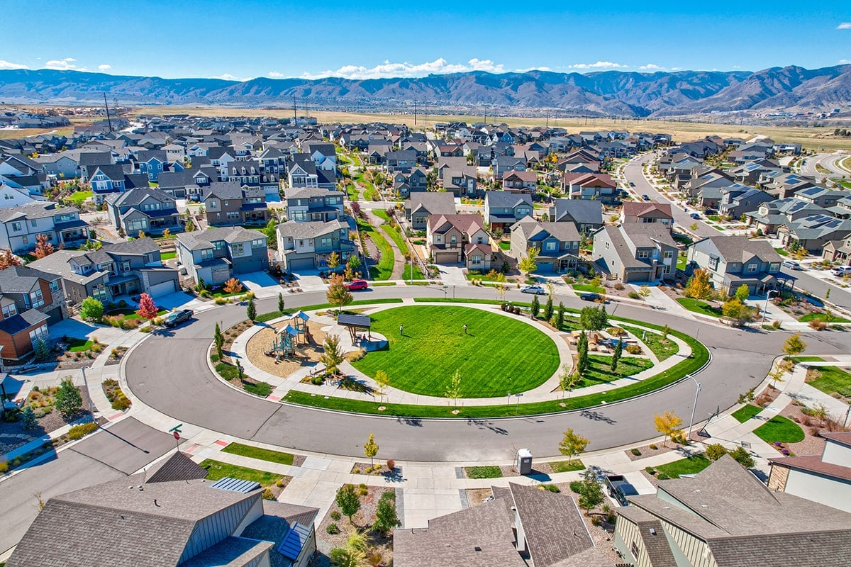 A aerial view of Sterling Ranch Colorado