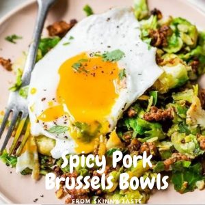 Spicy Pork Brussels Bowls