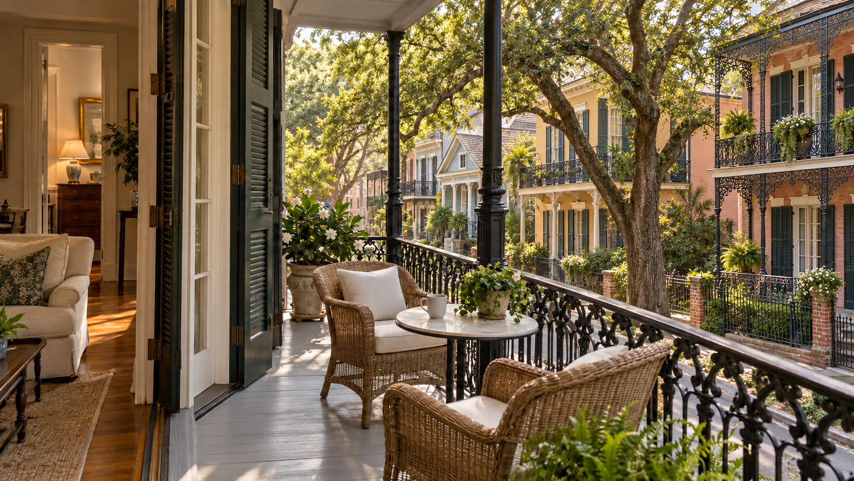 Historic New Orleans Homes Across the Street