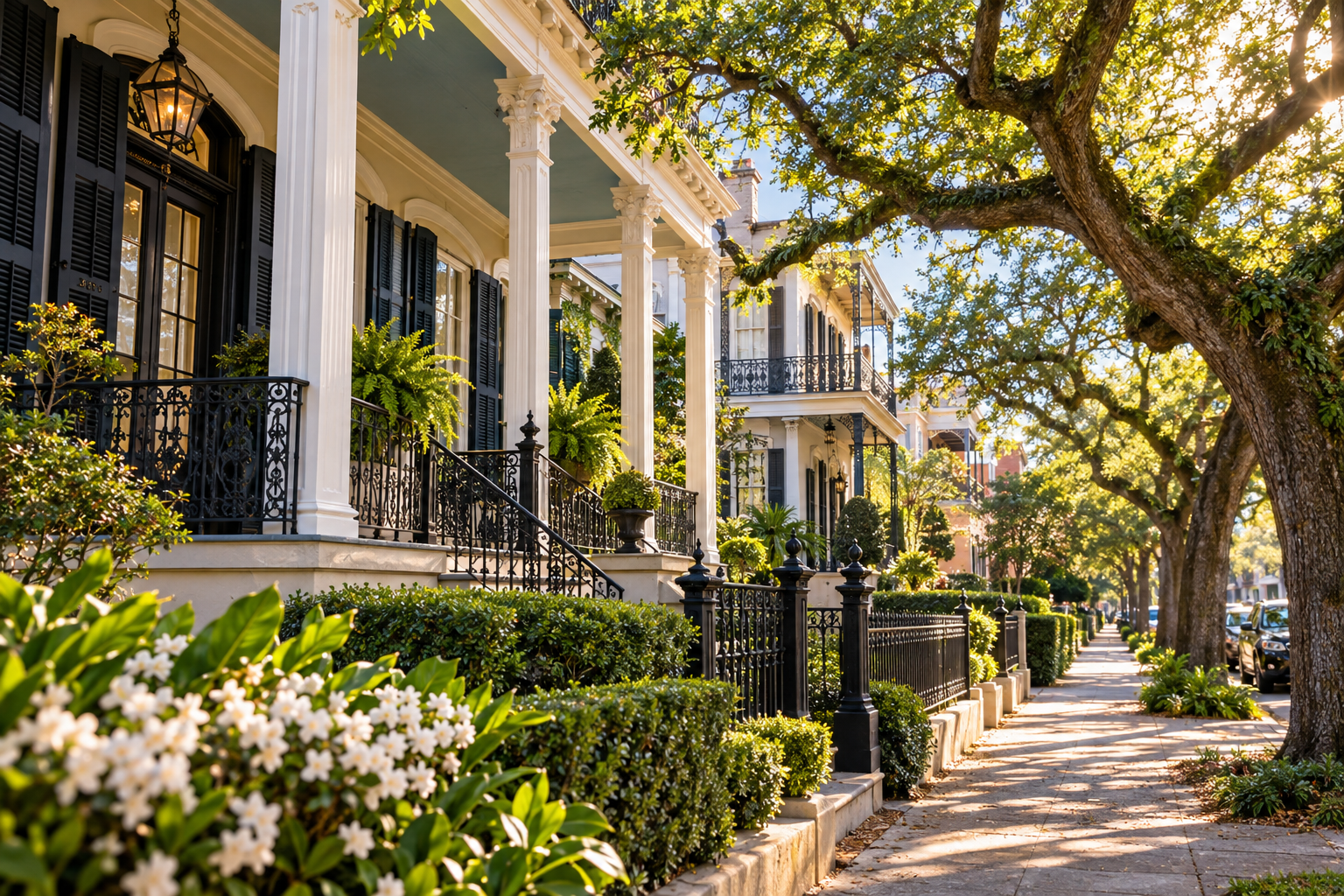 Sunlit New Orleans Garden District