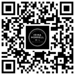 QR code linking to Irina Norell's digital business card for easy contact sharing.