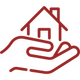 House in hand icon