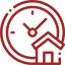 House and clock logo