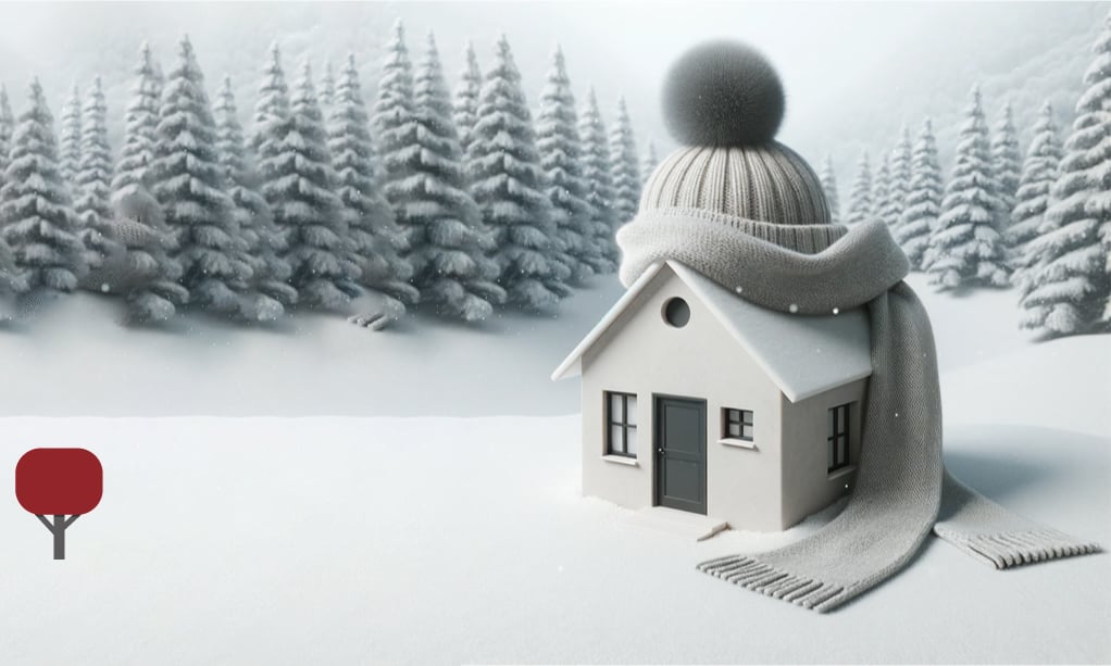 Winter House with Hat and Scarf by Red Tree Team