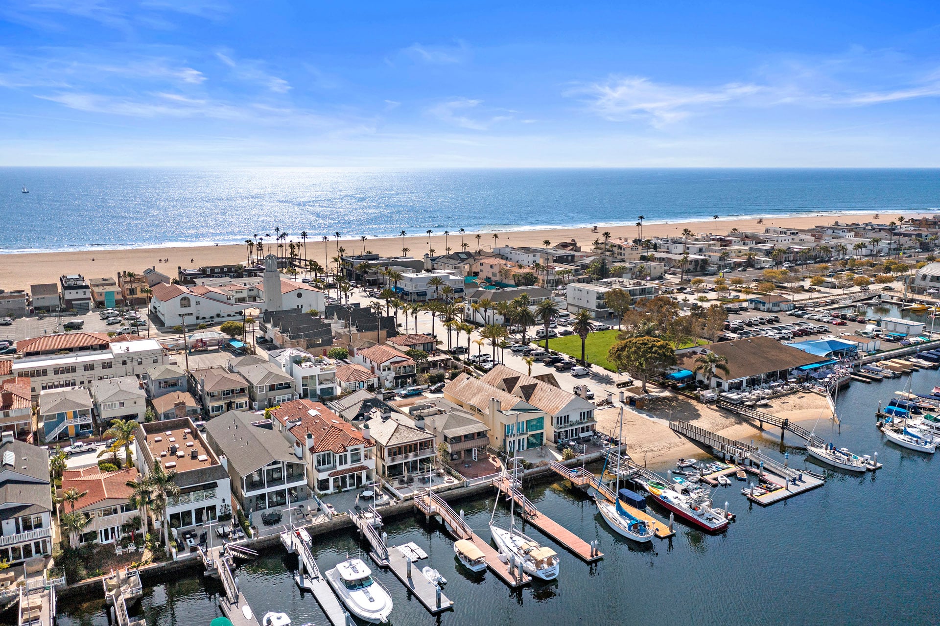 The Orange County coastline from the air