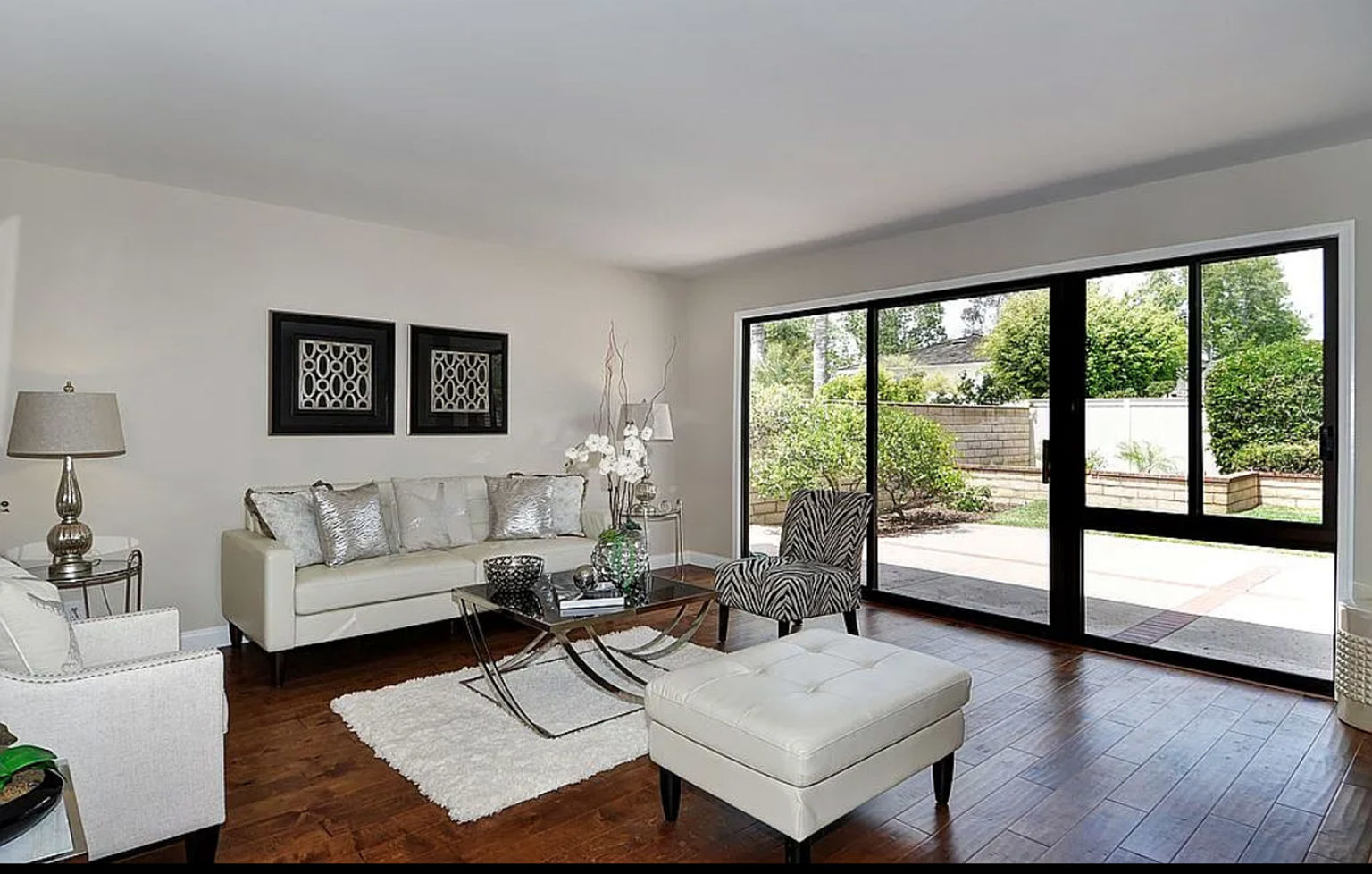 A prepared living room staged and ready for the open market