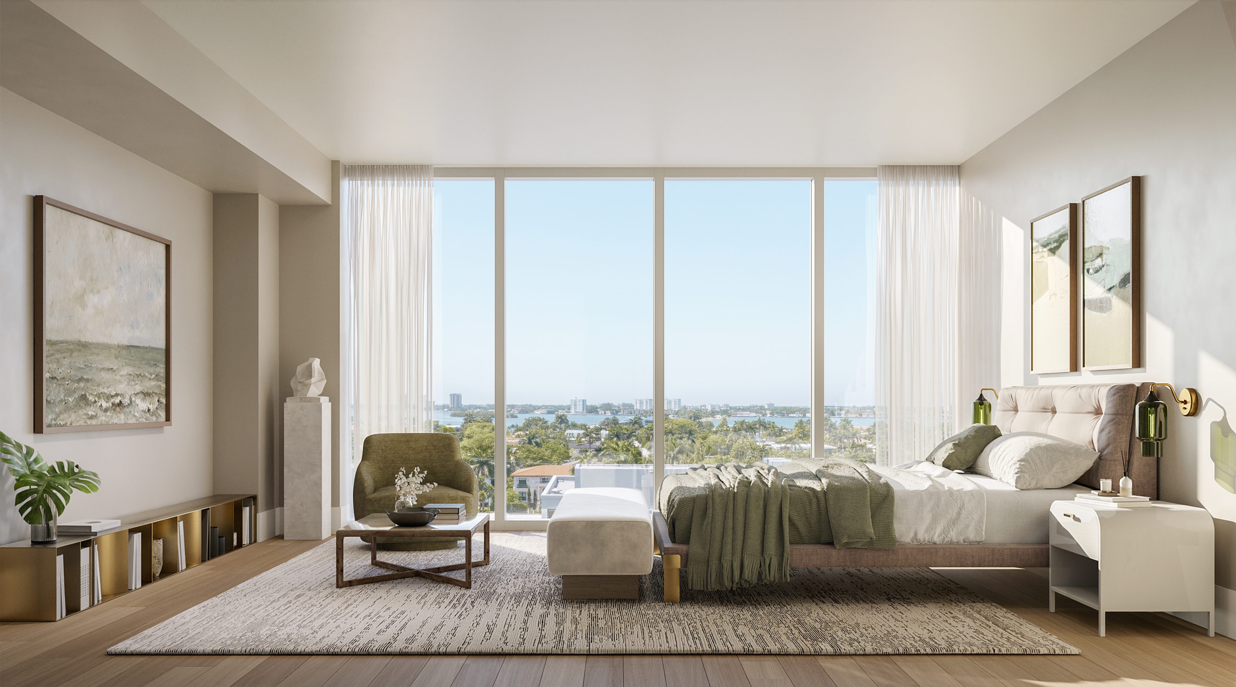 The Well Bay Harbor Islands living room with bay views