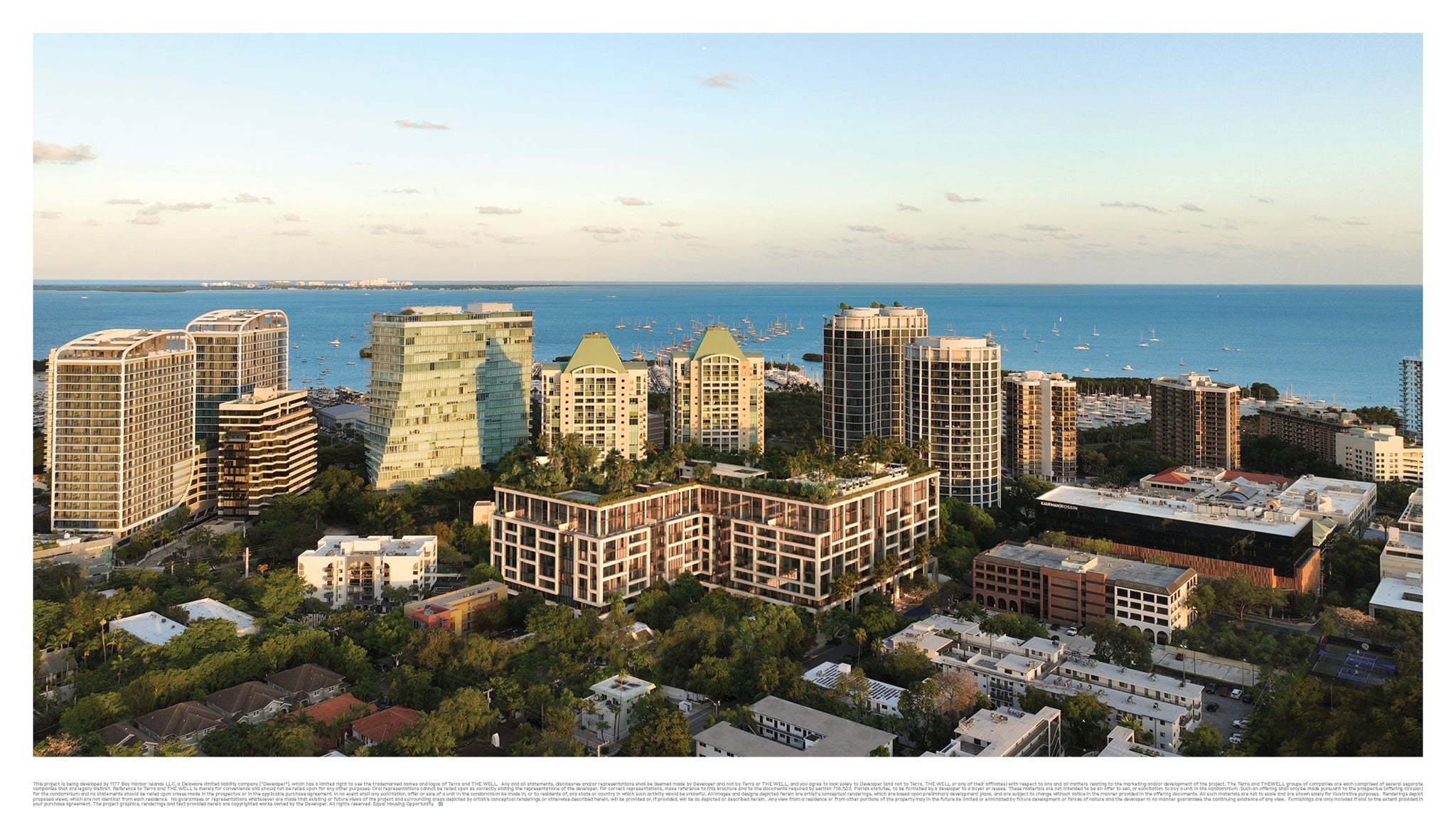 The Well Coconut Grove aerial view of Biscayne Bay