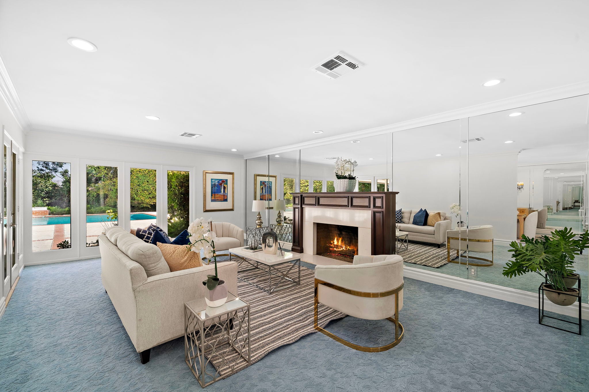 Living room after pre-market preparation at 1001 Eadington Dr, Brea CA. Sold for $2.688M