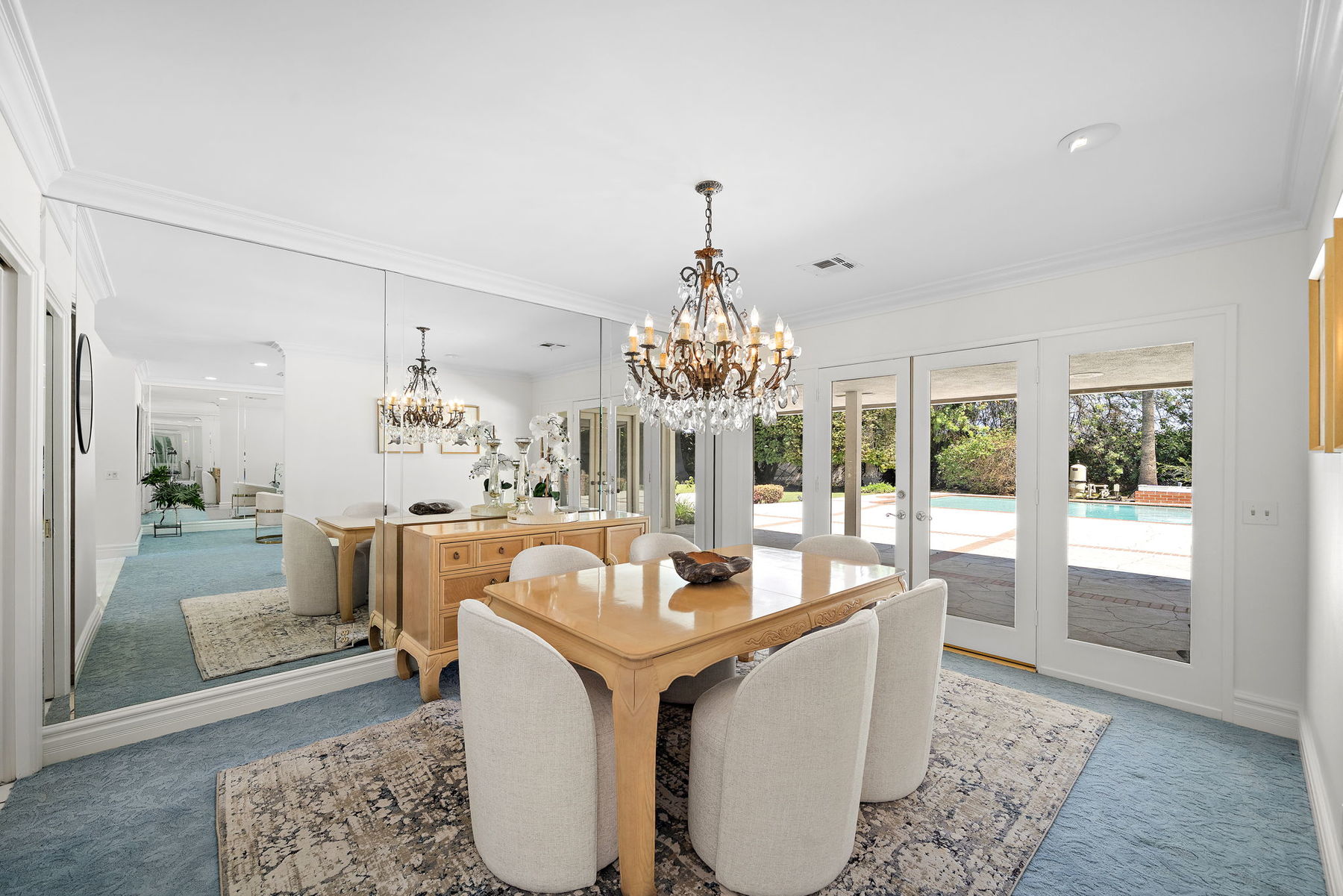 The same dining room at 1001 Eadington Drive, Brea, after pre market preparation.