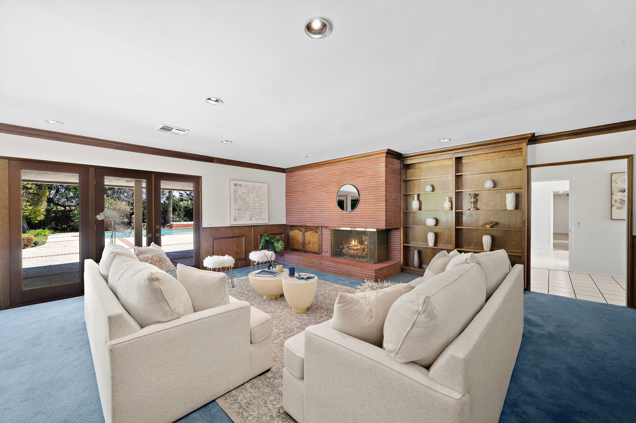 Family room after pre-market preparation at 1001 Eadington Dr, Brea CA. Sold for $2.688M