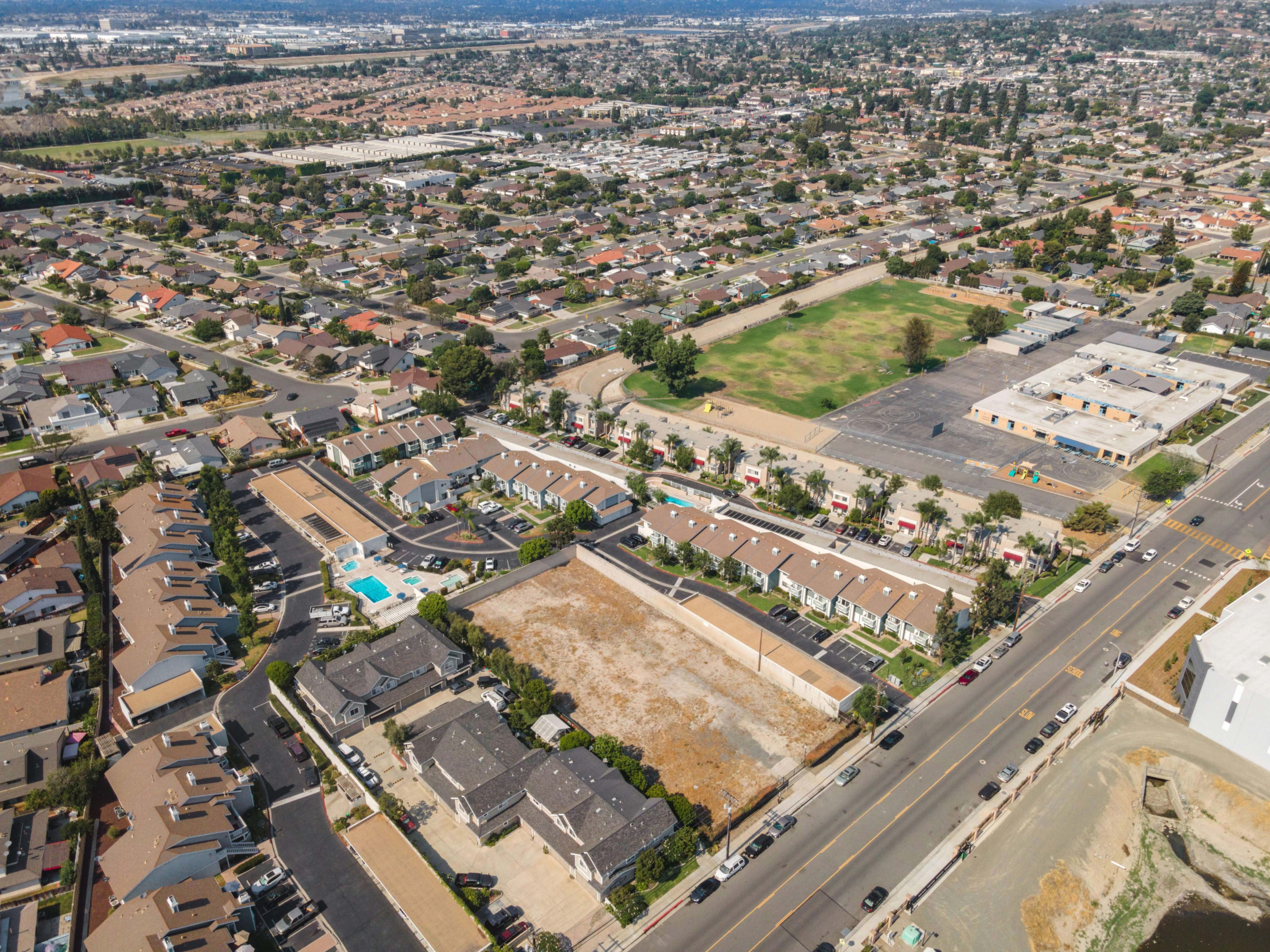 705 W Fletcher Ave Orange CA, aerial of the vacant lot