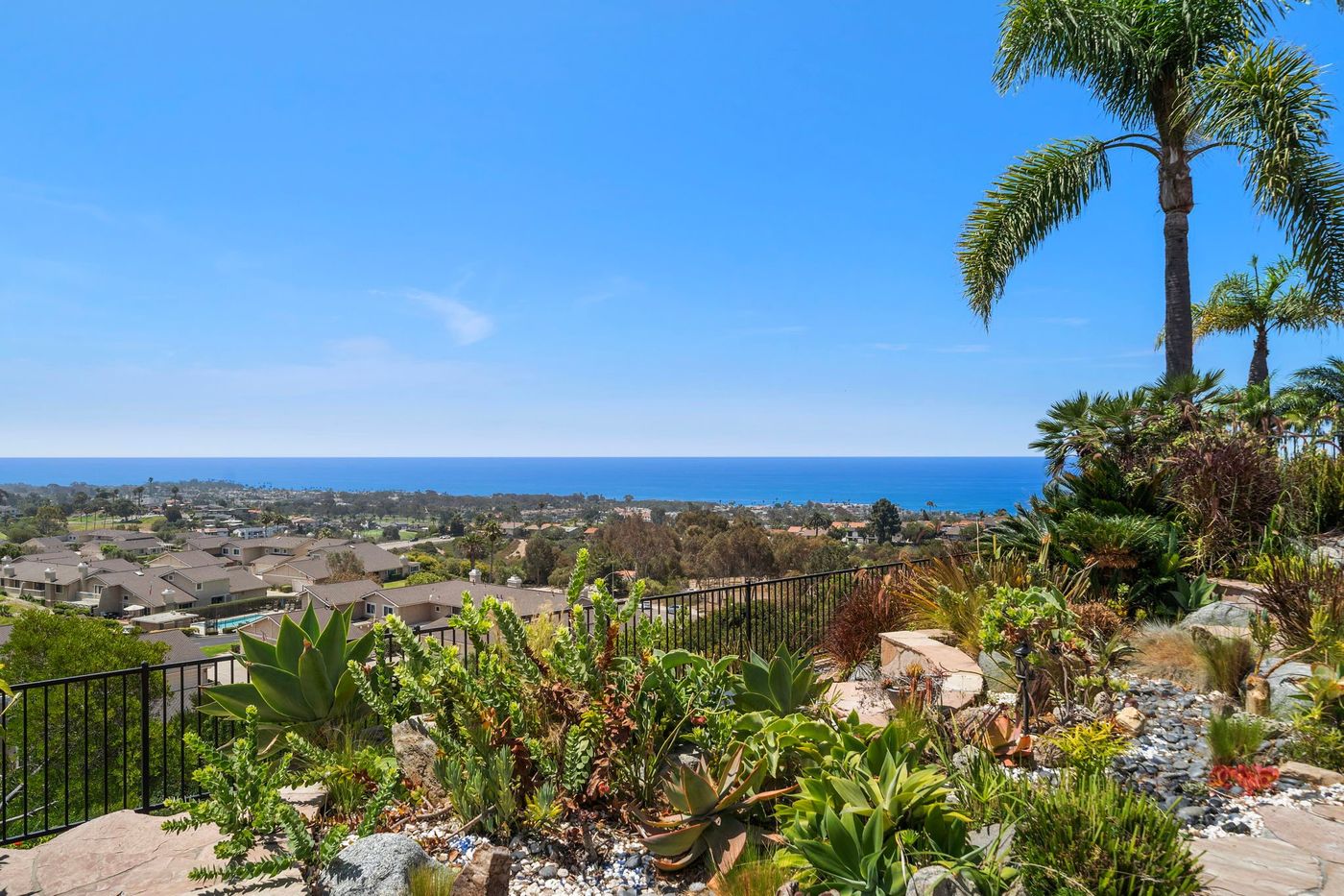Ocean view terrace above a coastal Orange County neighborhood