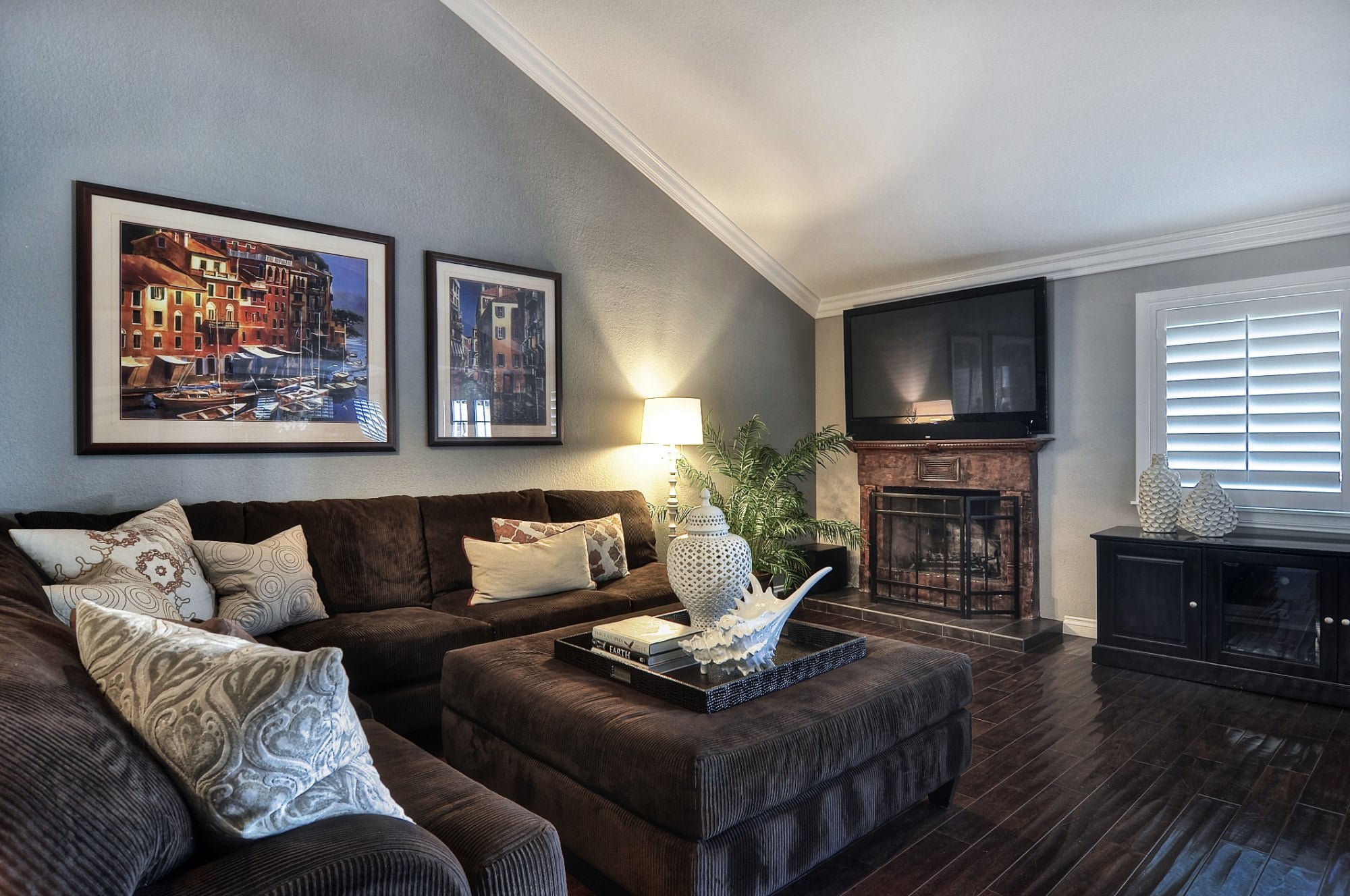 Living room after pre-market preparation and professional staging at 24291 Juaneno, Mission Viejo CA