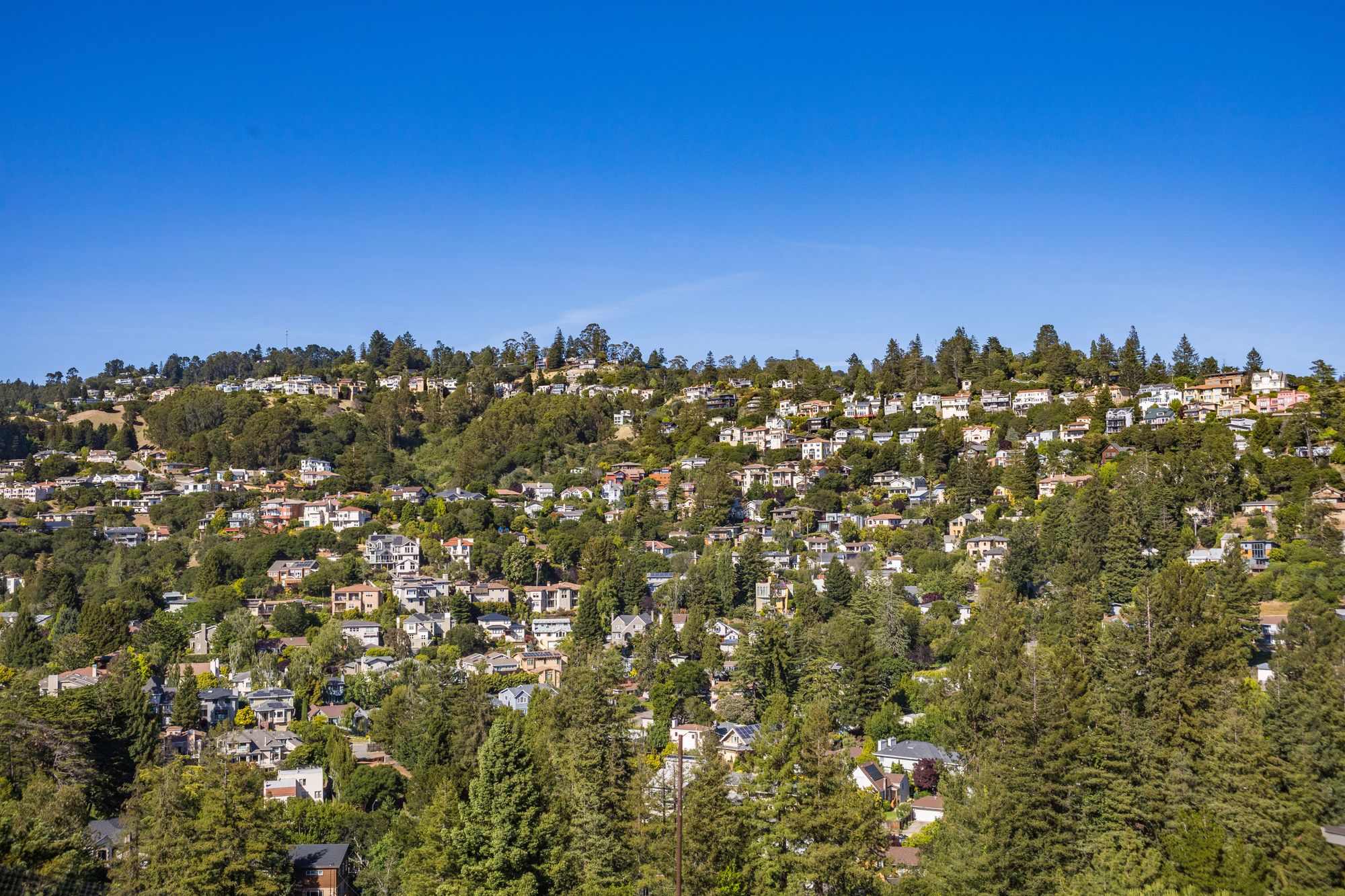 Hillside residential streets in North Orange County