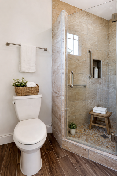 Cozy farmhouse bathroom details