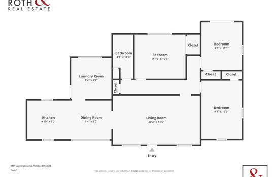 4841 Leamington Ave Floor Plan with Logo-1