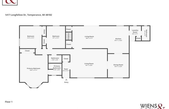 1417 Longfellow Floor Plan with Logo