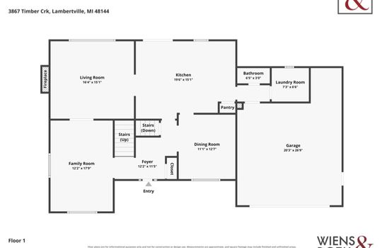 3867 Timber Creek Floor Plan1 with Logo